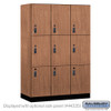 Salsbury 18" Wide Premier Wood Locker - Triple Tier - 3 Wide - 6 Feet High - 21" Deep - Resettable Combination Locks