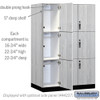 Salsbury 18" Wide Premier Wood Locker - Triple Tier - 3 Wide - 6 Feet High - 24" Deep - Hasp