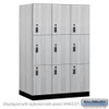 18" Wide Premier Wood Locker - Triple Tier - 3 Wide - 6 Feet High - 24" Deep - Resettable Combination Locks