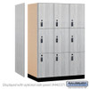 18" Wide Premier Wood Locker - Triple Tier - 3 Wide - 6 Feet High - 24" Deep - Resettable Combination Locks