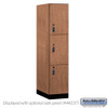 Salsbury 18" Wide Premier Wood Locker - Triple Tier - 1 Wide - 6 Feet High - 24" Deep - Resettable Combination Locks