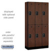 Salsbury 12" Wide Double Tier Designer Wood Locker - 3 Wide - 6 Feet High - 21 Inches Deep - - Electronic Locks
