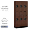 Salsbury 12" Wide Double Tier 'S' Style Designer Wood Locker - 3 Wide - 6 Feet High - 18 Inches Deep - - Resettable Combination Locks
