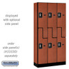 Salsbury 12" Wide Double Tier 'S' Style Designer Wood Locker - 3 Wide - 5 Feet High - 18 Inches Deep - - Resettable Combination Locks