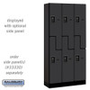 Salsbury 12" Wide Double Tier 'S' Style Designer Wood Locker - 3 Wide - 6 Feet High - 21 Inches Deep - - Resettable Combination Locks