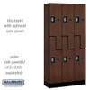 Salsbury 12" Wide Double Tier 'S' Style Designer Wood Locker - 3 Wide - 5 Feet High - 21 Inches Deep - - Electronic Locks