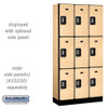Salsbury 12" Wide Triple Tier Designer Wood Locker - 3 Wide - 5 Feet High - 18 Inches Deep - - Resettable Combination Locks