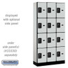 Salsbury 12" Wide Four Tier Designer Wood Locker - 3 Wide - 6 Feet High - 15 Inches Deep - - Resettable Combination Locks