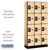 Salsbury 12" Wide Four Tier Designer Wood Locker - 3 Wide - 6 Feet High - 21 Inches Deep - - Resettable Combination Locks