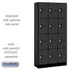 Salsbury 12" Wide Four Tier Designer Wood Locker - 3 Wide - 6 Feet High - 21 Inches Deep - - Electronic Locks