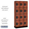 Salsbury 12" Wide Four Tier Designer Wood Locker - 3 Wide - 5 Feet High - 21 Inches Deep - - Resettable Combination Locks