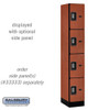 Salsbury 12" Wide Four Tier Designer Wood Locker - 1 Wide - 5 Feet High - 21 Inches Deep - - Electronic Locks