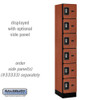 Salsbury 12" Wide Six Tier Box Style Designer Wood Locker - 1 Wide - 6 Feet High - 21 Inches Deep - - Electronic Locks