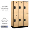 Salsbury 15" Wide Double Tier Designer Wood Locker - 3 Wide - 6 Feet High - 18 Inches Deep - - Resettable Combination Locks