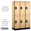 Salsbury 15" Wide Double Tier Designer Wood Locker - 3 Wide - 6 Feet High - 21 Inches Deep - - Resettable Combination Locks