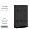 Salsbury 12" Wide Double Tier Designer Wood Locker - 3 Wide - 6 Feet High - 18 Inches Deep - - Hasps