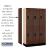 Salsbury 12" Wide Double Tier Designer Wood Locker - 3 Wide - 6 Feet High - 18 Inches Deep - - Hasps