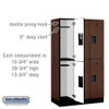Salsbury 12" Wide Double Tier Designer Wood Locker - 3 Wide - 5 Feet High - 21 Inches Deep - - Hasps