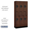 Salsbury 12" Wide Double Tier 'S' Style Designer Wood Locker - 3 Wide - 6 Feet High - 15 Inches Deep - - Hasps