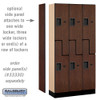 Salsbury 12" Wide Double Tier 'S' Style Designer Wood Locker - 3 Wide - 6 Feet High - 15 Inches Deep - - Hasps