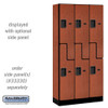 Salsbury 12" Wide Double Tier 'S' Style Designer Wood Locker - 3 Wide - 6 Feet High - 18 Inches Deep - - Hasps