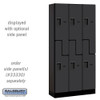 Salsbury 12" Wide Double Tier 'S' Style Designer Wood Locker - 3 Wide - 6 Feet High - 18 Inches Deep - - Hasps
