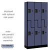 Salsbury 12" Wide Double Tier 'S' Style Designer Wood Locker - 3 Wide - 6 Feet High - 18 Inches Deep - - Hasps