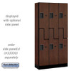 Salsbury 12" Wide Double Tier 'S' Style Designer Wood Locker - 3 Wide - 6 Feet High - 21 Inches Deep - - Hasps