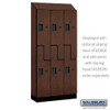 Salsbury 12" Wide Double Tier 'S' Style Designer Wood Locker - 3 Wide - 6 Feet High - 21 Inches Deep - - Hasps