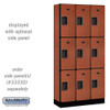 Salsbury 12" Wide Triple Tier Designer Wood Locker - 3 Wide - 5 Feet High - 15 Inches Deep - - Hasps