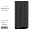 Salsbury 12" Wide Triple Tier Designer Wood Locker - 3 Wide - 6 Feet High - 18 Inches Deep - Hasps