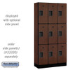 Salsbury 12" Wide Triple Tier Designer Wood Locker - 3 Wide - 5 Feet High - 21 Inches Deep - Hasps