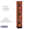 Salsbury 12" Wide Triple Tier Designer Wood Locker - 1 Wide - 6 Feet High - 15 Inches Deep - Hasps