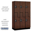 Salsbury 15" Wide Double Tier 'S' Style Designer Wood Locker - 3 Wide - 6 Feet High - 24 Inches Deep - - Electronic Locks