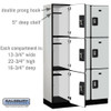 Salsbury 15" Wide Four Tier Designer Wood Locker - 3 Wide - 6 Feet High - 18 Inches Deep - Resettable Combination Locks