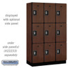 Salsbury 15" Wide Four Tier Designer Wood Locker - 3 Wide - 6 Feet High - 18 Inches Deep - Electronic Locks