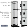 Salsbury 15" Wide Four Tier Designer Wood Locker - 3 Wide - 6 Feet High - 18 Inches Deep - Electronic Locks
