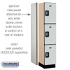 Salsbury 15" Wide Four Tier Designer Wood Locker - 1 Wide - 6 Feet High - 21 Inches Deep - Resettable Combination Locks