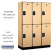 Salsbury 18" Wide Double Tier Designer Wood Locker - 3 Wide - 6 Feet High - 24 Inches Deep - - Resettable Combination Locks