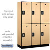 Salsbury 18" Wide Double Tier Designer Wood Locker - 3 Wide - 6 Feet High - 24 Inches Deep - - Resettable Combination Locks