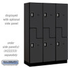 Salsbury 18" Wide Double Tier 'S' Style Designer Wood Locker - 3 Wide - 6 Feet High - 18 Inches Deep - - Electronic Locks