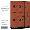 Salsbury 18" Wide Double Tier 'S' Style Designer Wood Locker - 3 Wide - 6 Feet High - 18 Inches Deep - - Electronic Locks