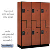 Salsbury 18" Wide Double Tier 'S' Style Designer Wood Locker - 3 Wide - 6 Feet High - 24 Inches Deep - - Electronic Locks