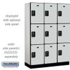Salsbury 18" Wide Triple Tier Designer Wood Locker - 3 Wide - 6 Feet High - 21 Inches Deep - - Resettable Combination Locks