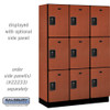 Salsbury 18" Wide Four Tier Designer Wood Locker - 3 Wide - 6 Feet High - 21 Inches Deep - - Resettable Combination Locks