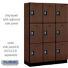 Salsbury 18" Wide Four Tier Designer Wood Locker - 3 Wide - 6 Feet High - 24 Inches Deep - - Resettable Combination Locks