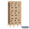 Vented Metal Locker - Triple Tier 3 Wide 6 Feet High 18 Inches Deep Tan Unassembled