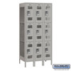 Vented Metal Locker - Triple Tier 3 Wide 6 Feet High 18 Inches Deep Gray Unassembled