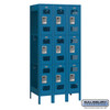 Vented Metal Locker - Triple Tier 3 Wide 6 Feet High 18 Inches Deep Blue Assembled