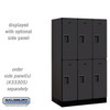 Designer Wood Locker - Double Tier 3 Wide 5 Feet High 21 Inches Deep Black